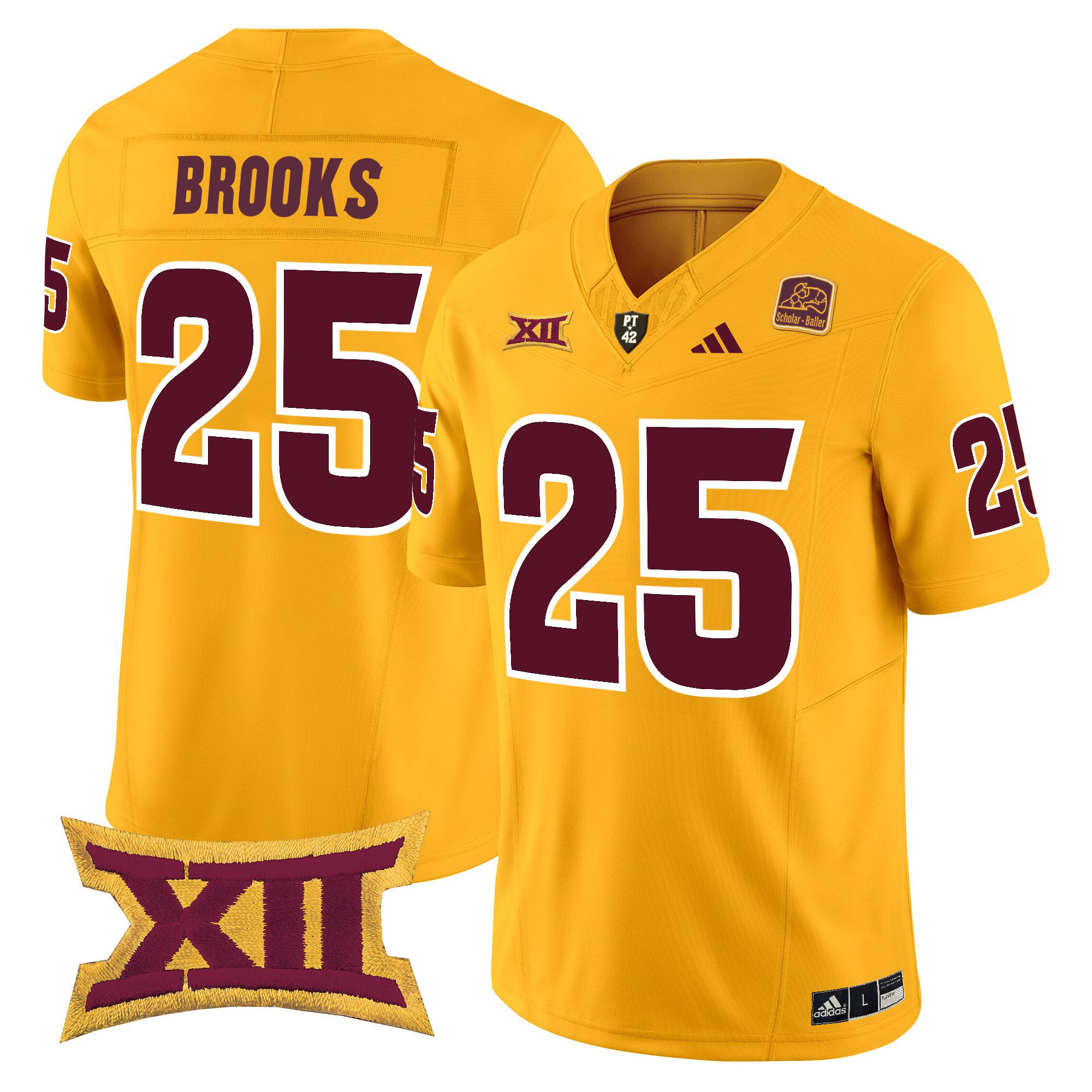 Men Arizona State Sun Devils #25 Brooks Yellow 2024 Vapor Limited NCAA Jersey->ncaa teams->NCAA Jersey